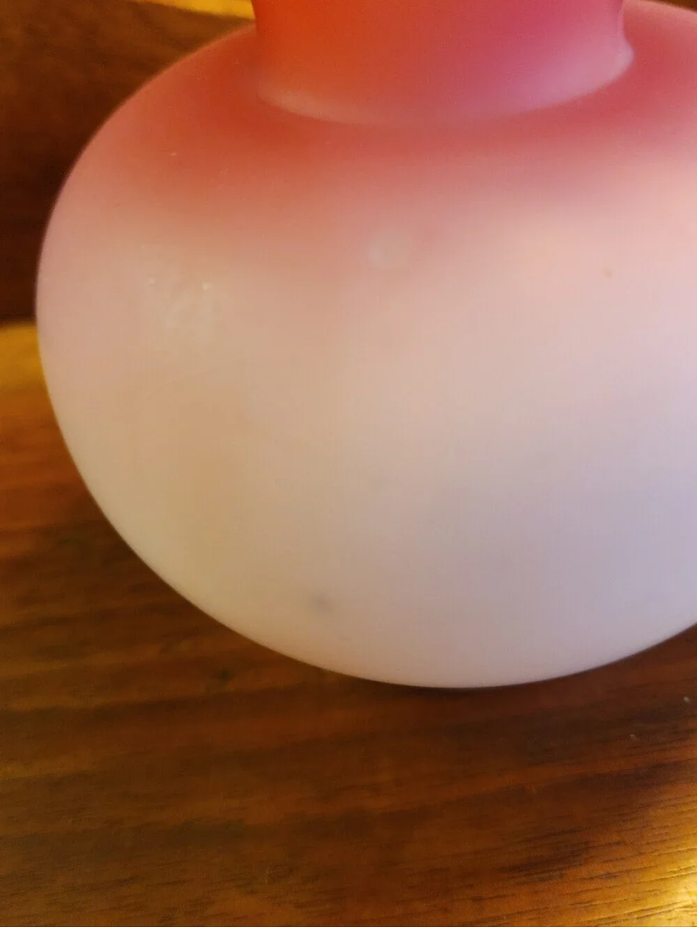 Vase Satin Cranberry Pink Opalescent Glass Ruffle Top 5